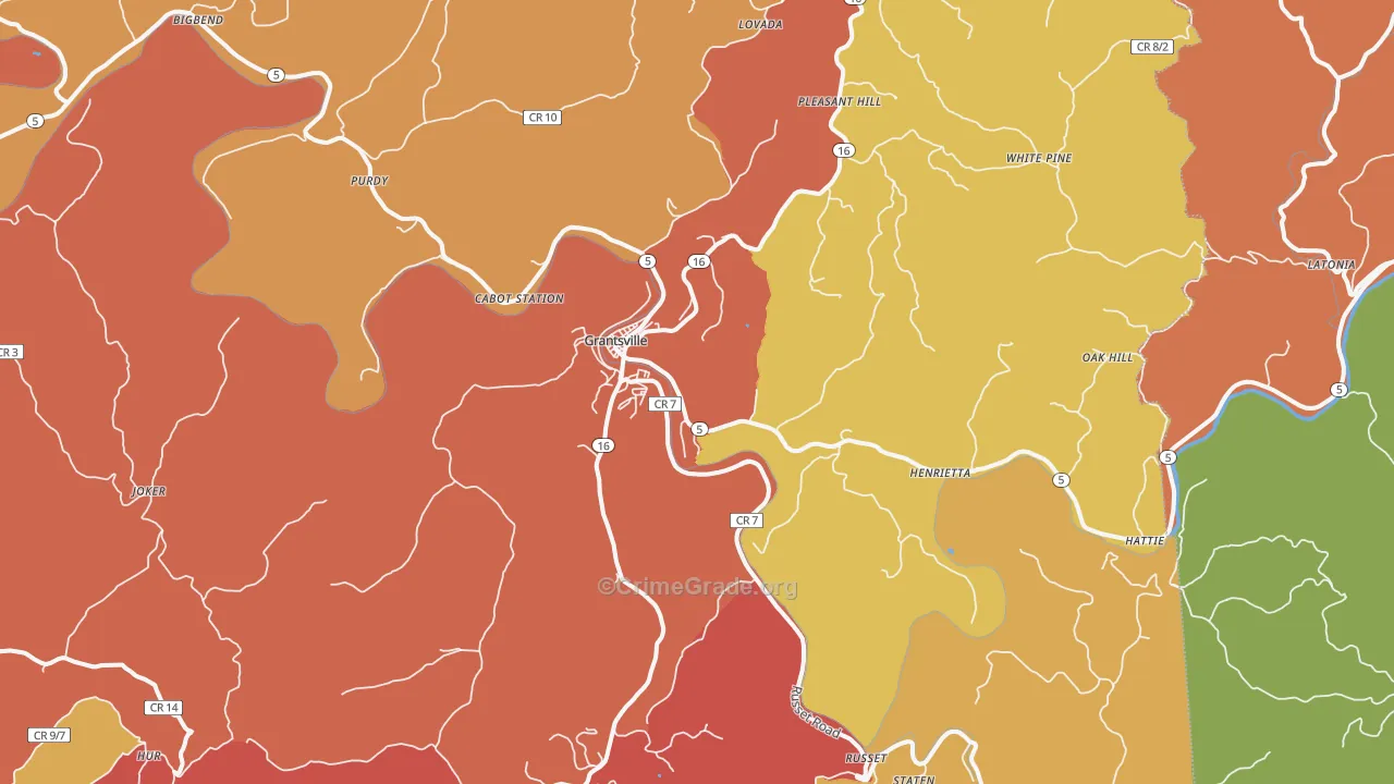 26147, WV Map of Drug-Related Crime Rates