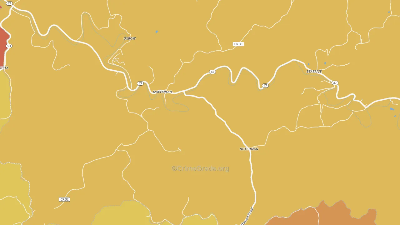 26148, WV Map of Drug-Related Crime Rates