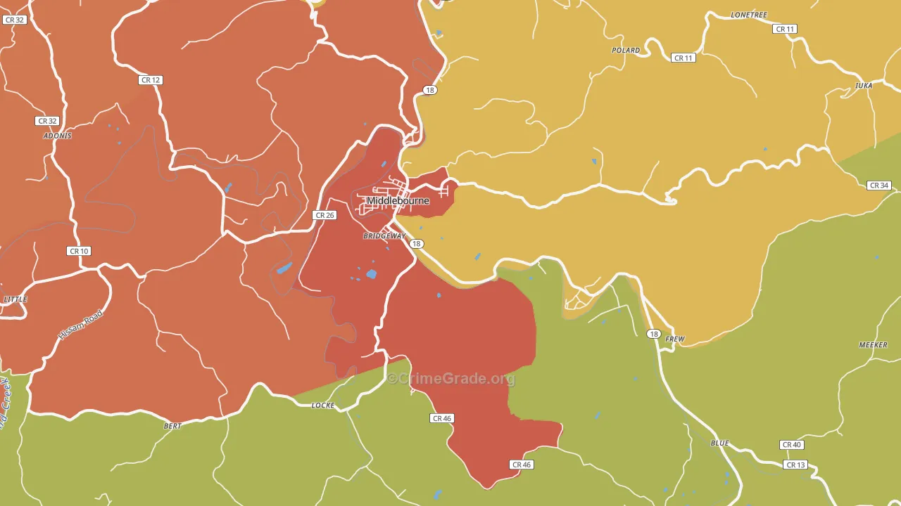 26149, WV Map of Drug-Related Crime Rates