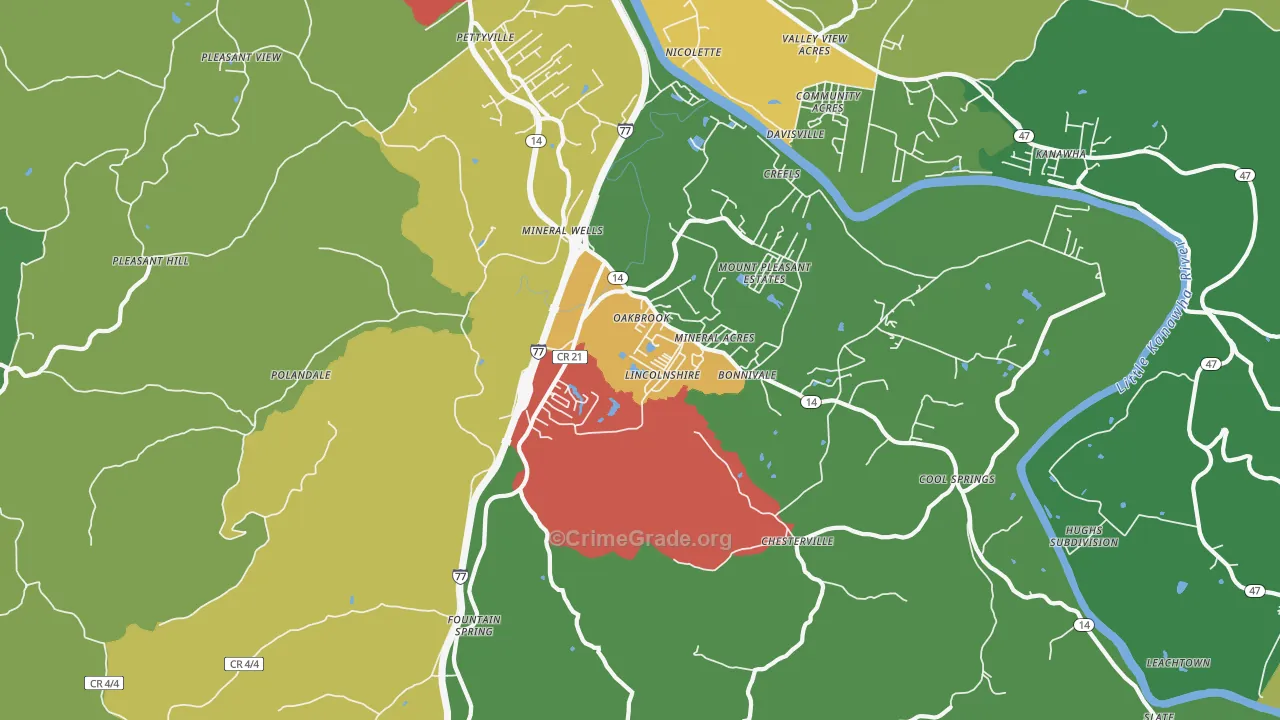 26150, WV Map of Drug-Related Crime Rates