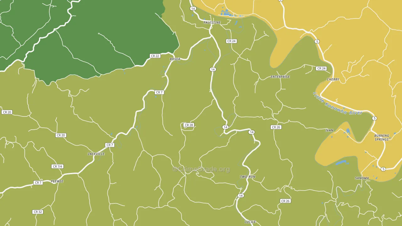 26160, WV Map of Drug-Related Crime Rates