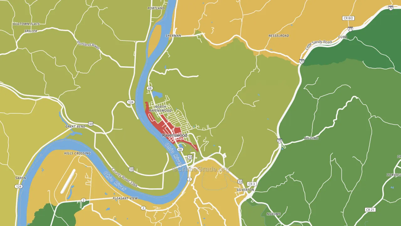26164, WV Map of Drug-Related Crime Rates