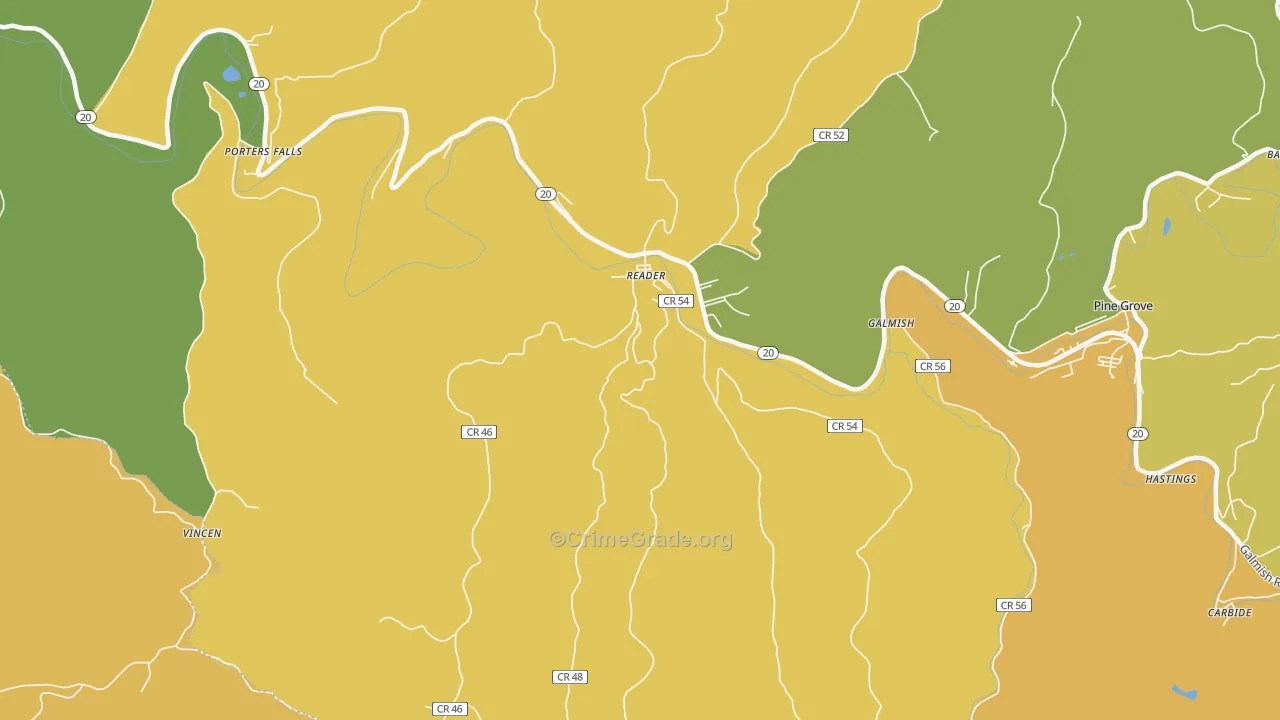 26167, WV Map of Drug-Related Crime Rates