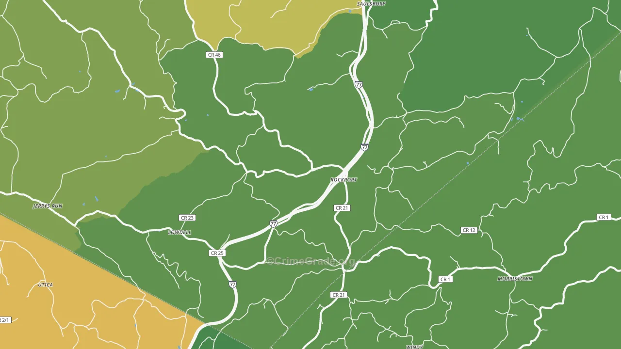 26169, WV Map of Drug-Related Crime Rates
