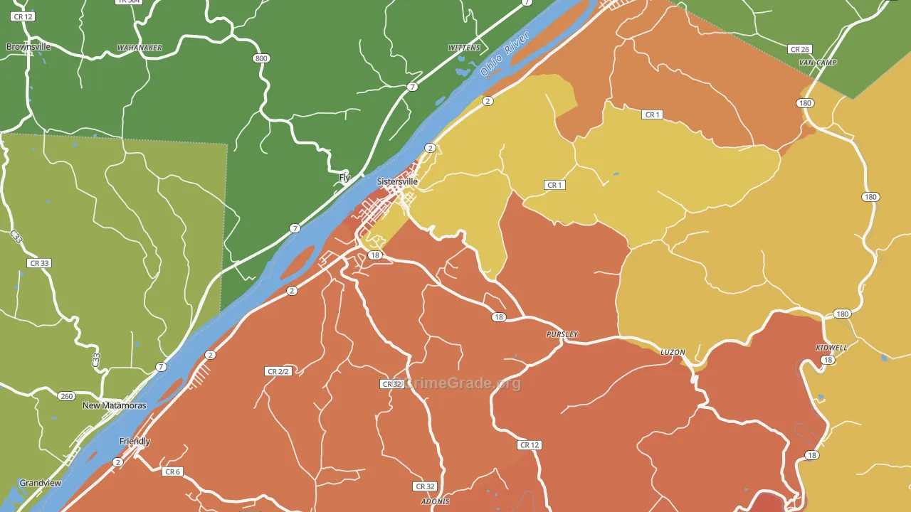 26175, WV Map of Drug-Related Crime Rates