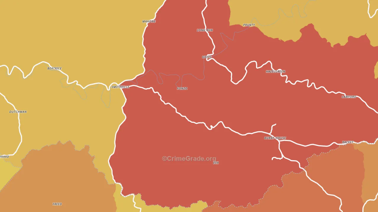 26178, WV Map of Drug-Related Crime Rates