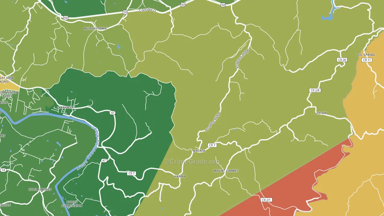 26180, WV Map of Drug-Related Crime Rates