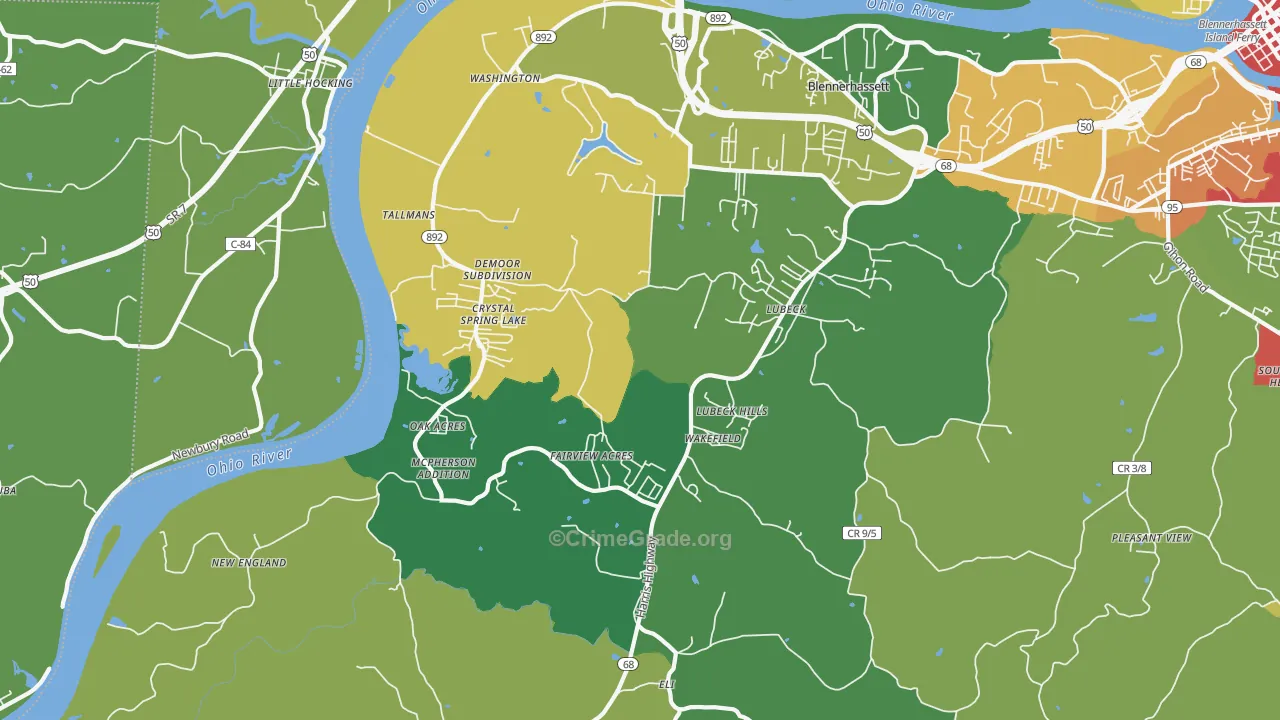 26181, WV Map of Drug-Related Crime Rates