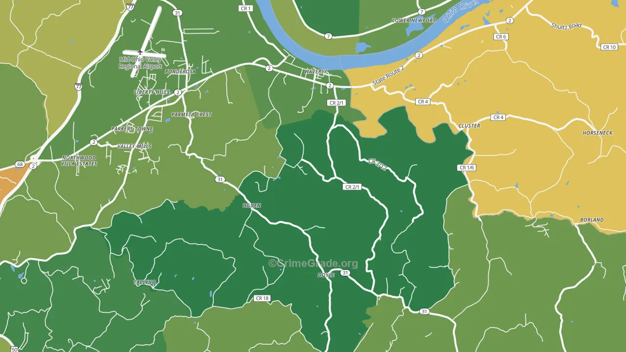 26184, WV Map of Drug-Related Crime Rates