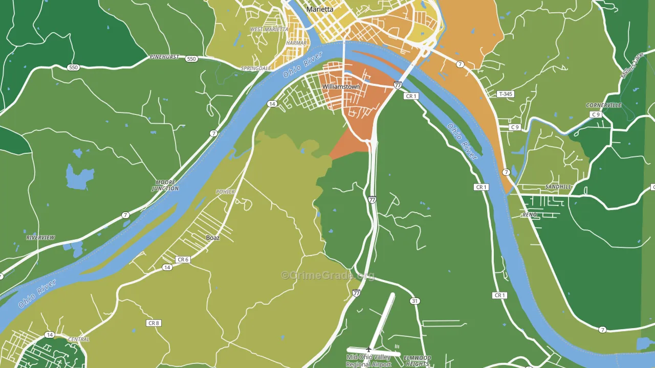 26187, WV Map of Drug-Related Crime Rates