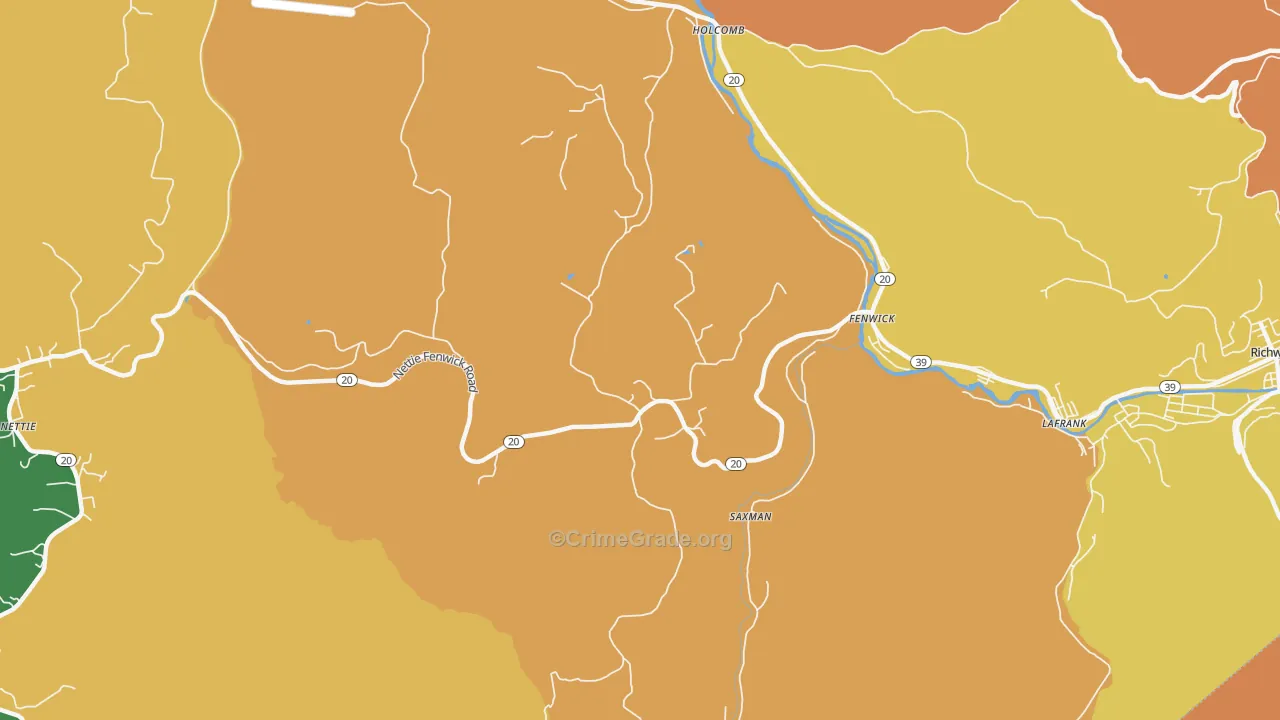 26202, WV Map of Drug-Related Crime Rates