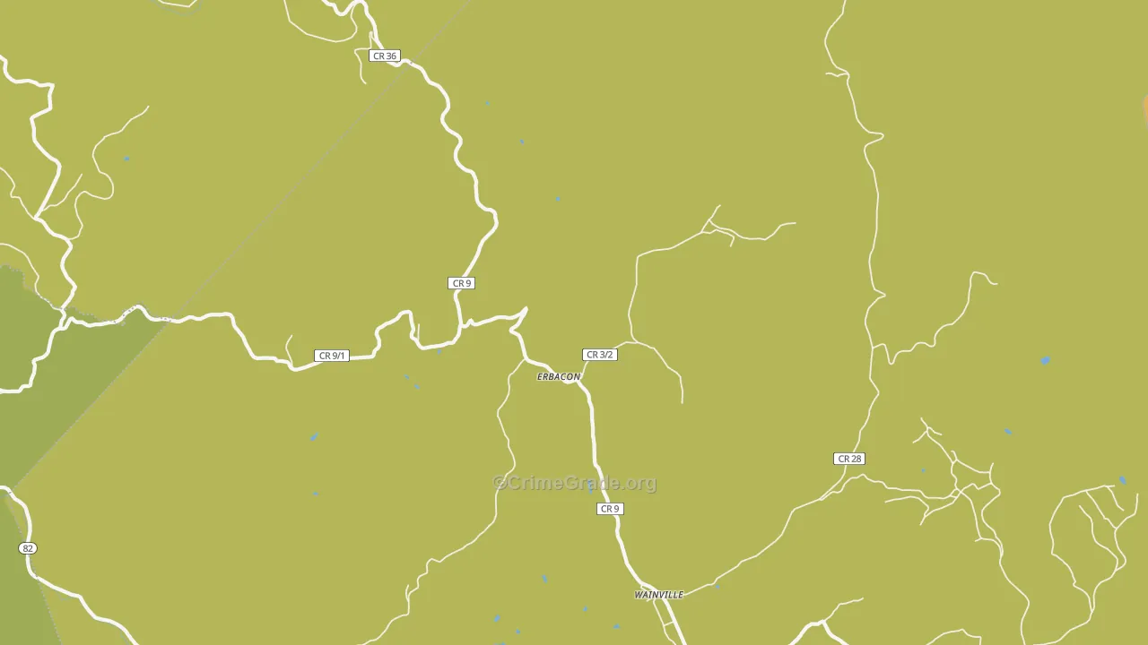 26203, WV Map of Drug-Related Crime Rates