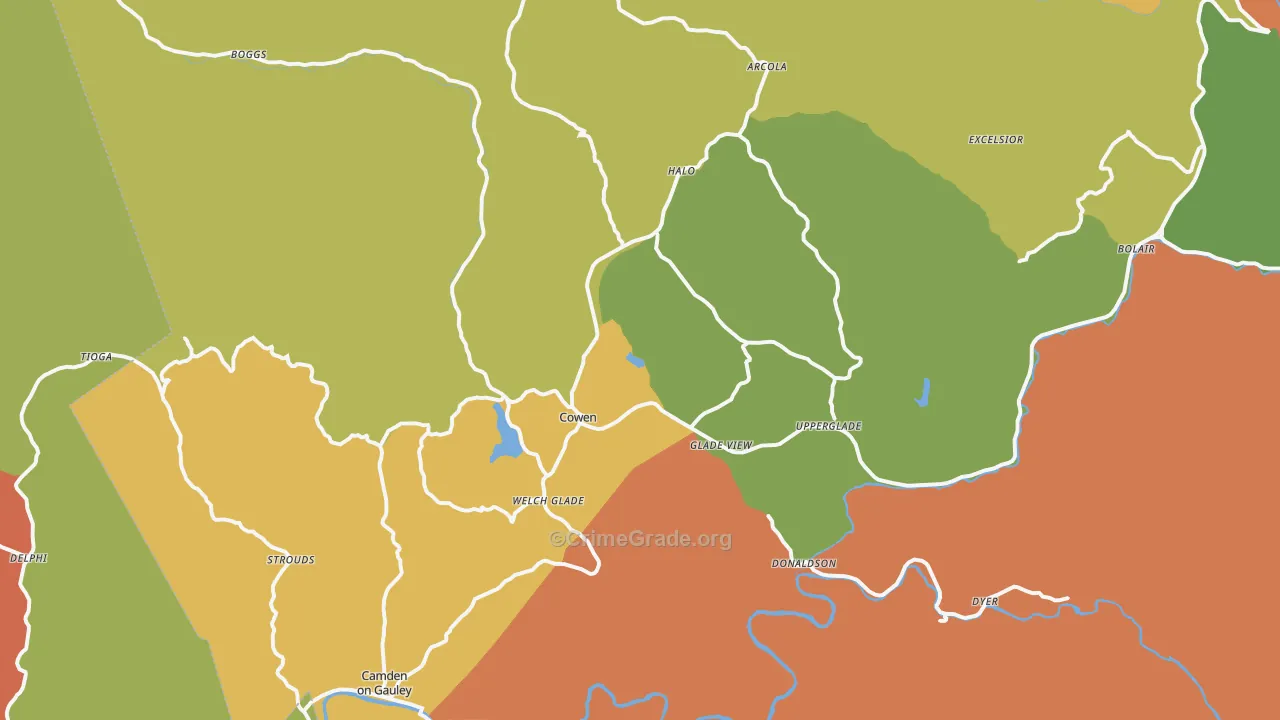 26206, WV Map of Drug-Related Crime Rates