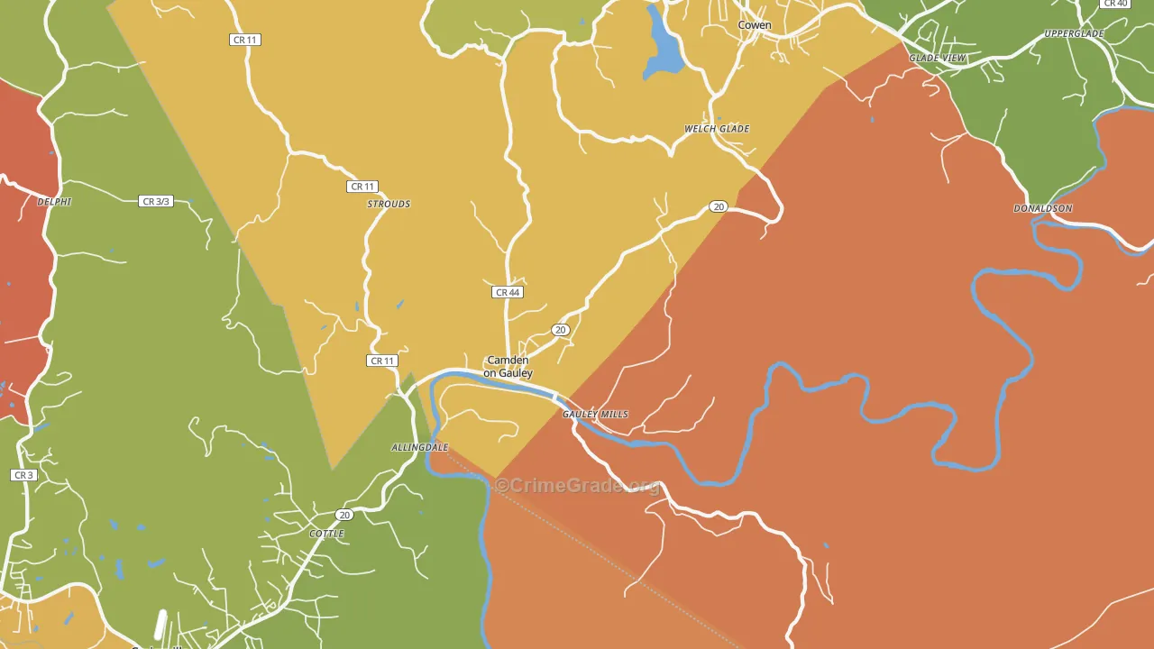 26208, WV Map of Drug-Related Crime Rates