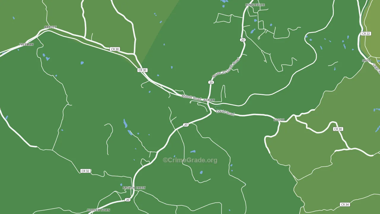 26210, WV Map of Drug-Related Crime Rates