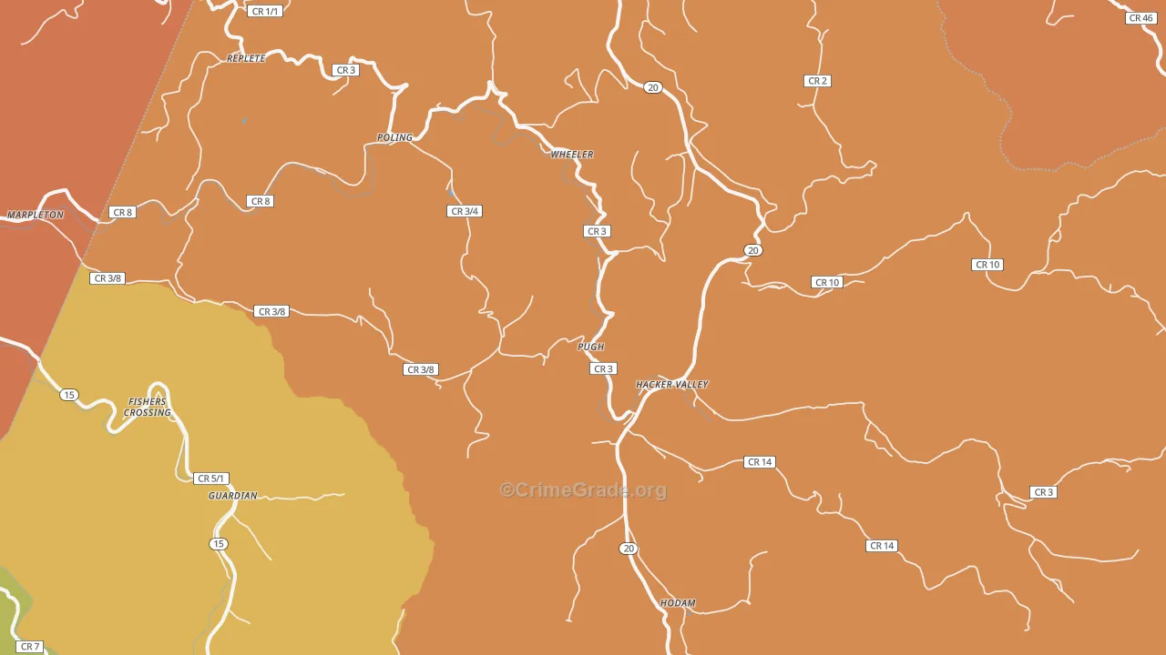 26222, WV Map of Drug-Related Crime Rates