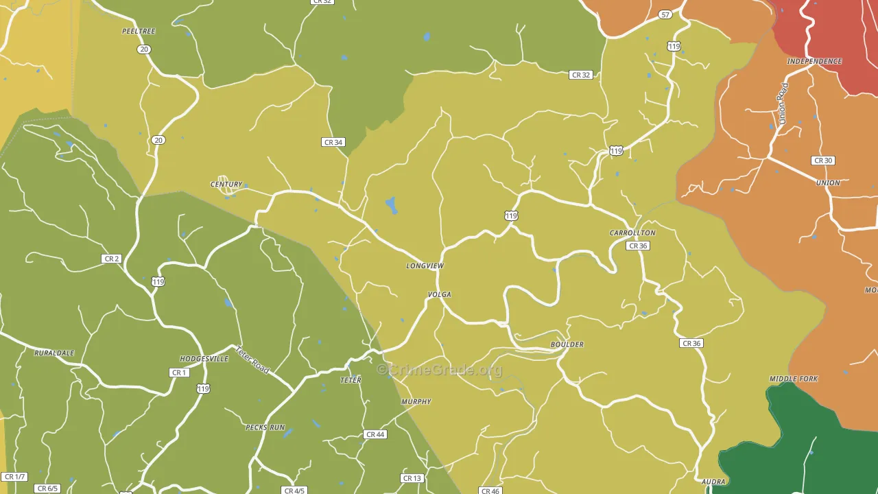 26238, WV Map of Drug-Related Crime Rates