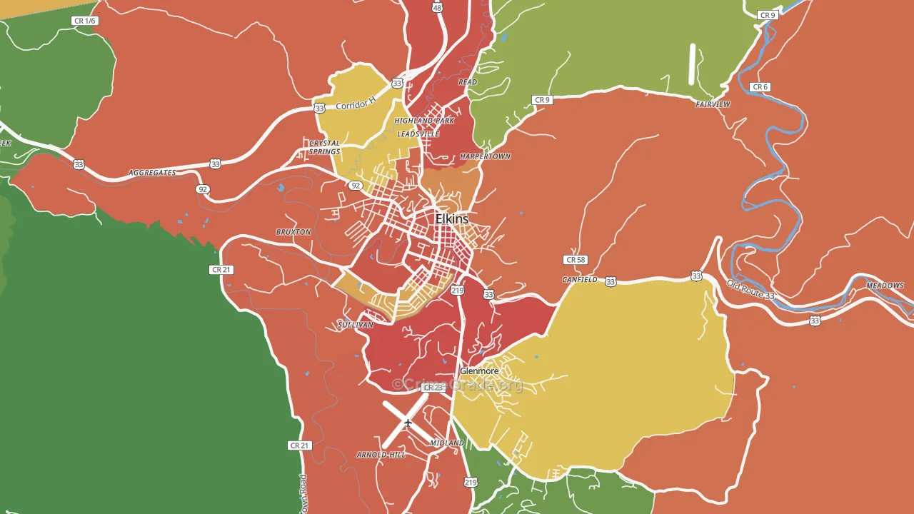 26241, WV Map of Drug-Related Crime Rates