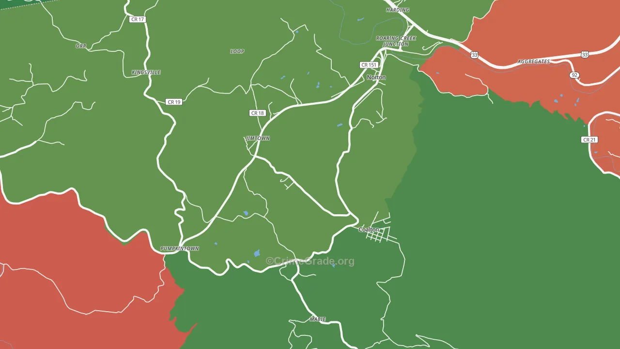 26257, WV Map of Drug-Related Crime Rates