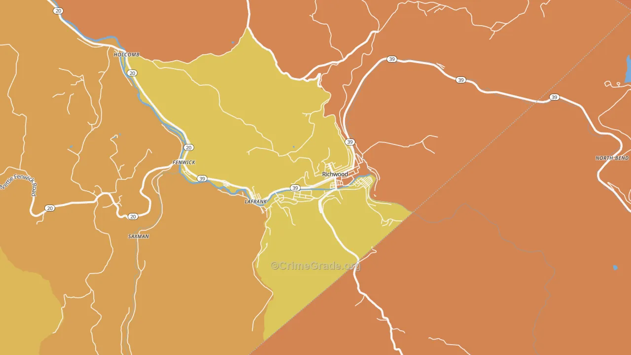 26261, WV Map of Drug-Related Crime Rates