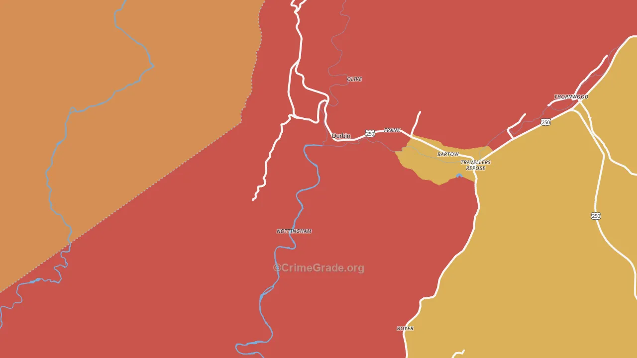 26264, WV Map of Drug-Related Crime Rates