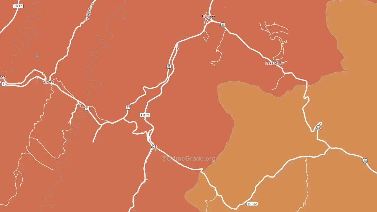 26270, WV Map of Drug-Related Crime Rates