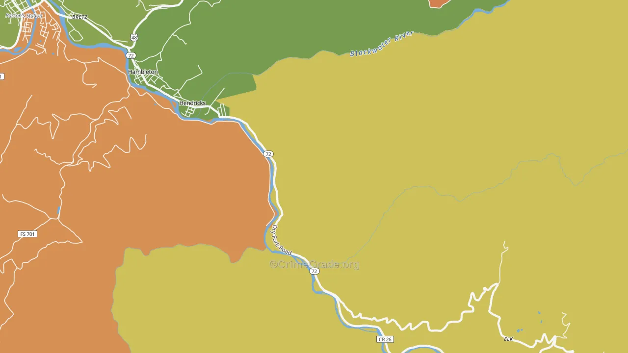 26271, WV Map of Drug-Related Crime Rates