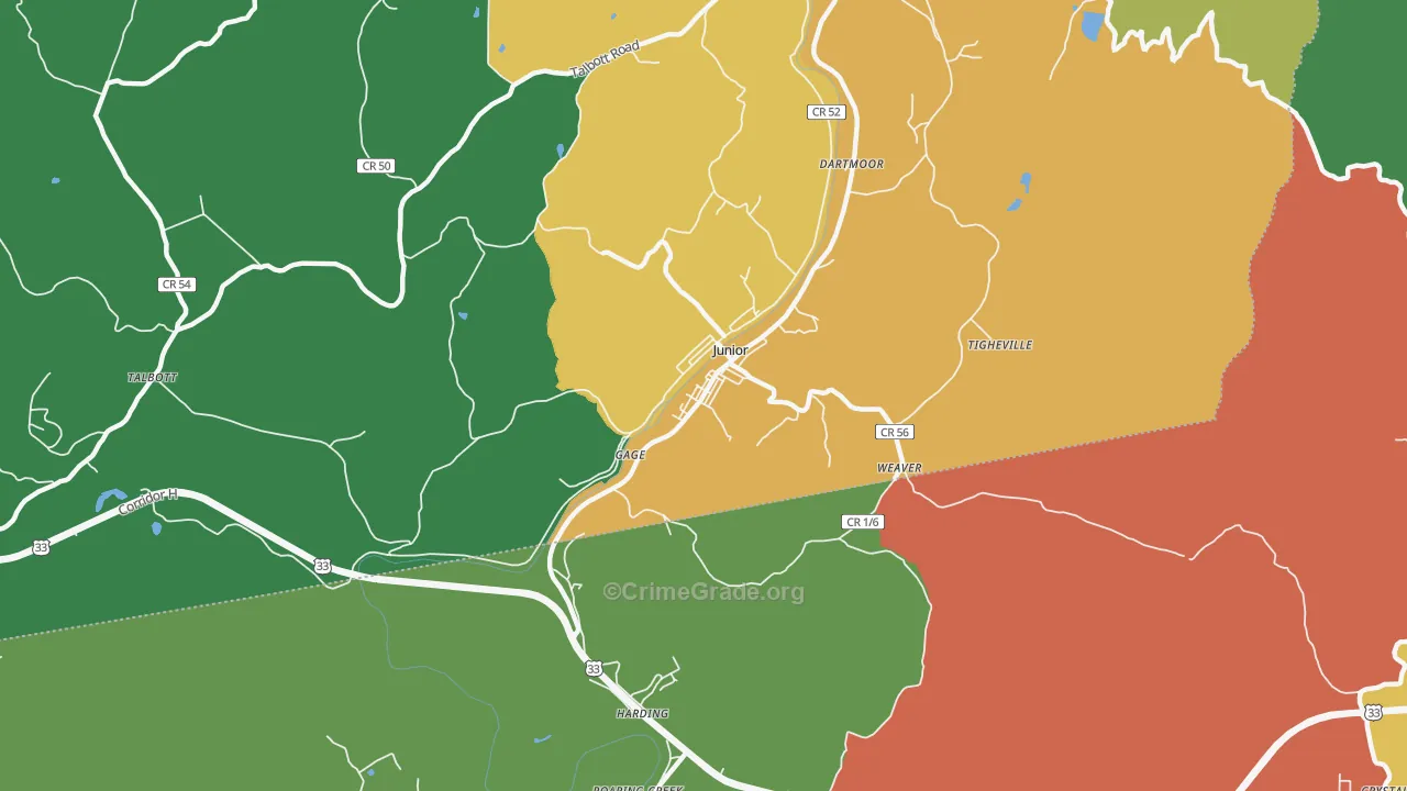 26275, WV Map of Drug-Related Crime Rates