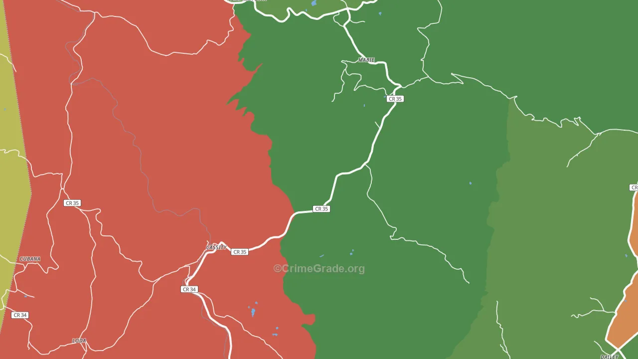 26278, WV Map of Drug-Related Crime Rates