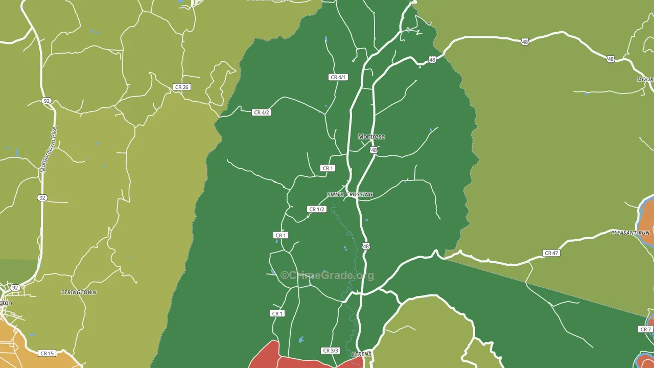26283, WV Map of Drug-Related Crime Rates