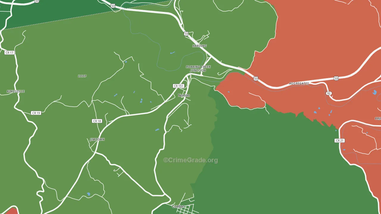 26285, WV Map of Drug-Related Crime Rates