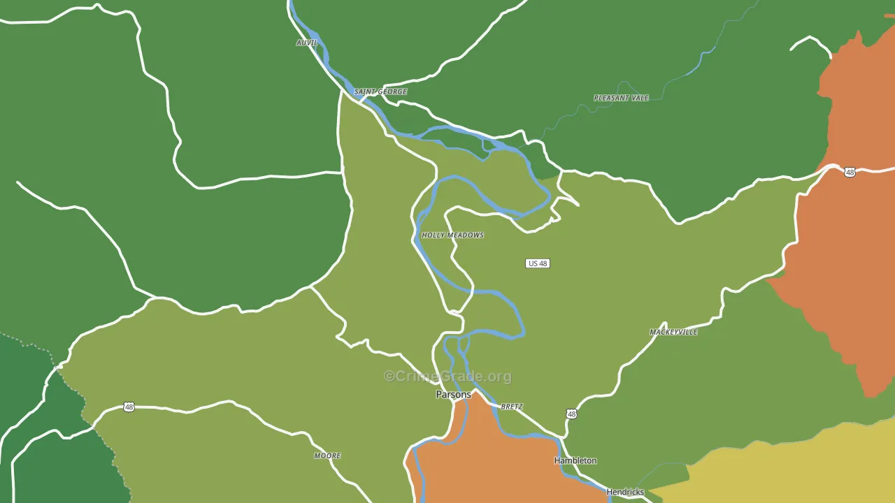 26287, WV Map of Drug-Related Crime Rates