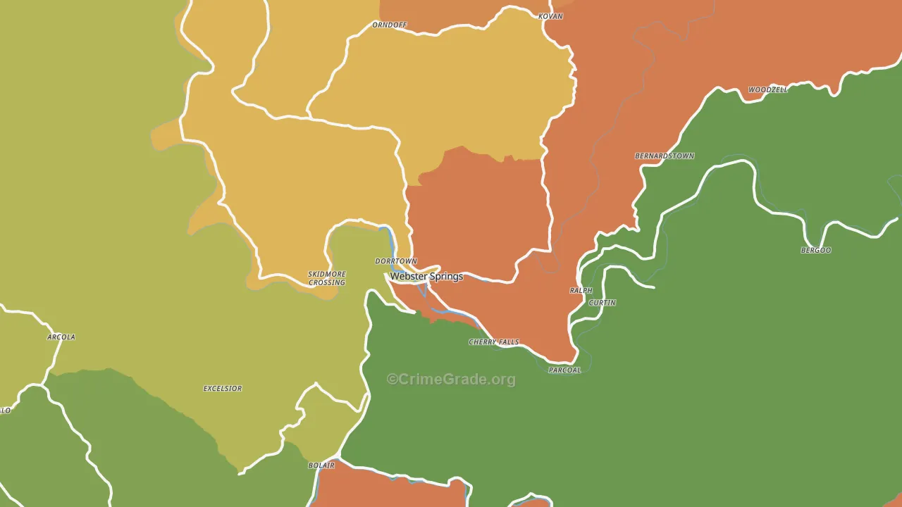 26288, WV Map of Drug-Related Crime Rates