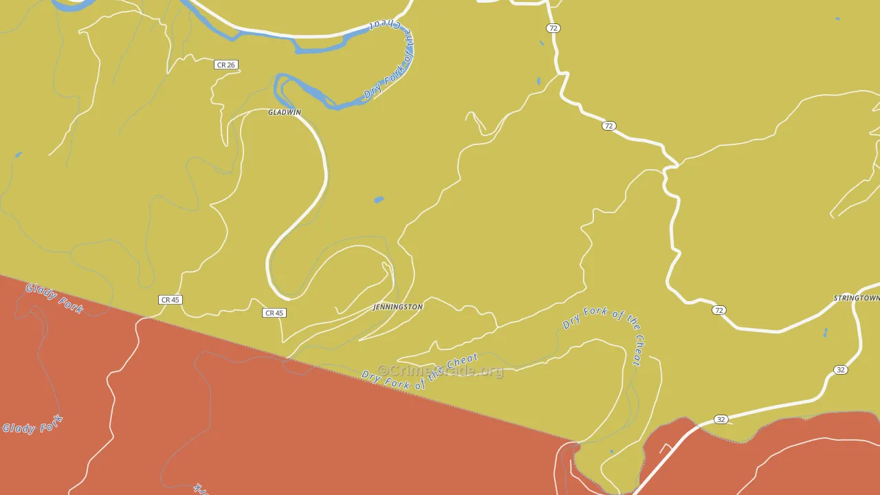 26289, WV Map of Drug-Related Crime Rates