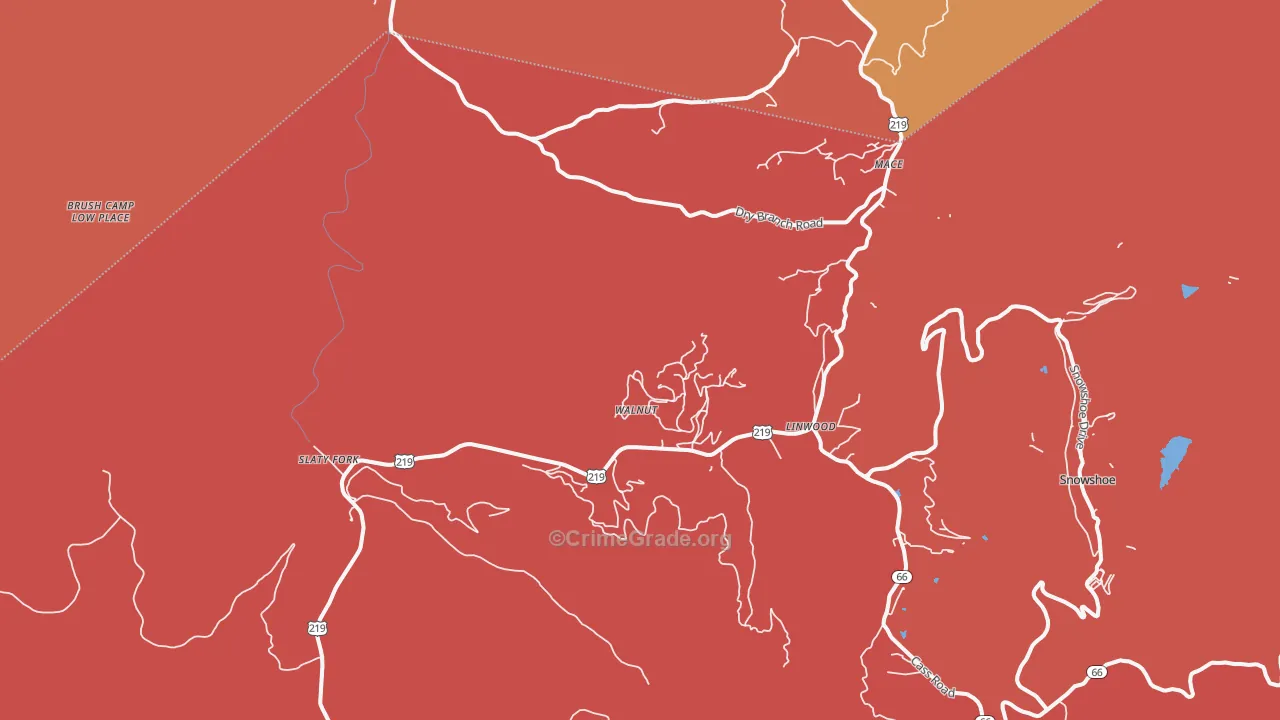 26291, WV Map of Drug-Related Crime Rates
