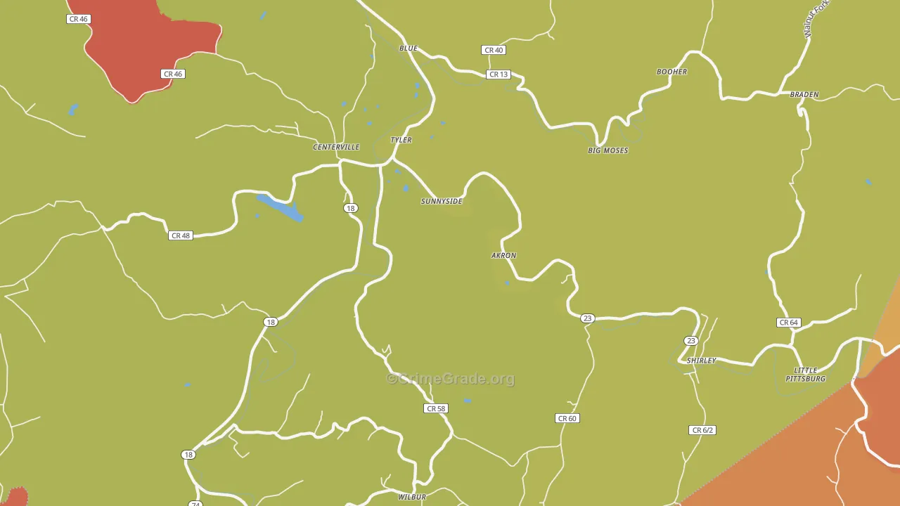 26320, WV Map of Drug-Related Crime Rates