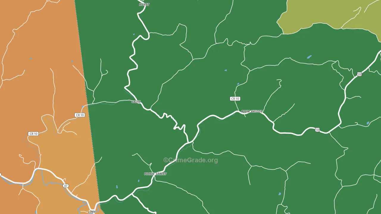 26321, WV Map of Drug-Related Crime Rates