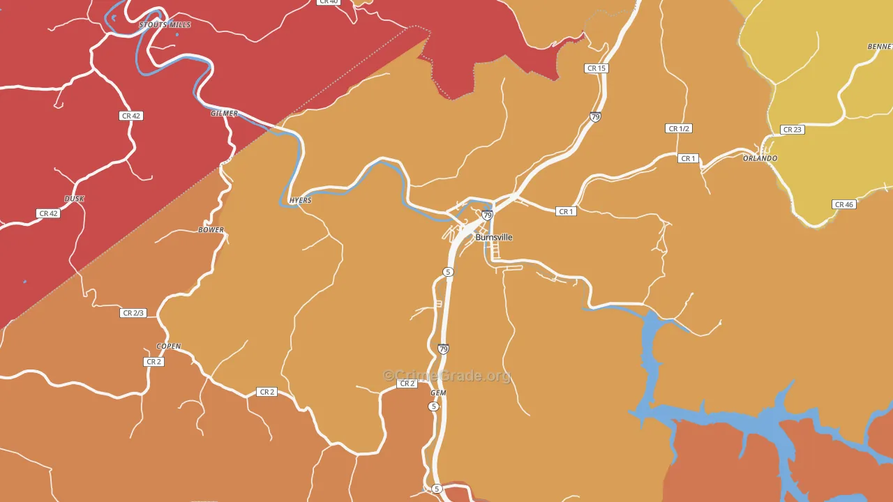 26335, WV Map of Drug-Related Crime Rates