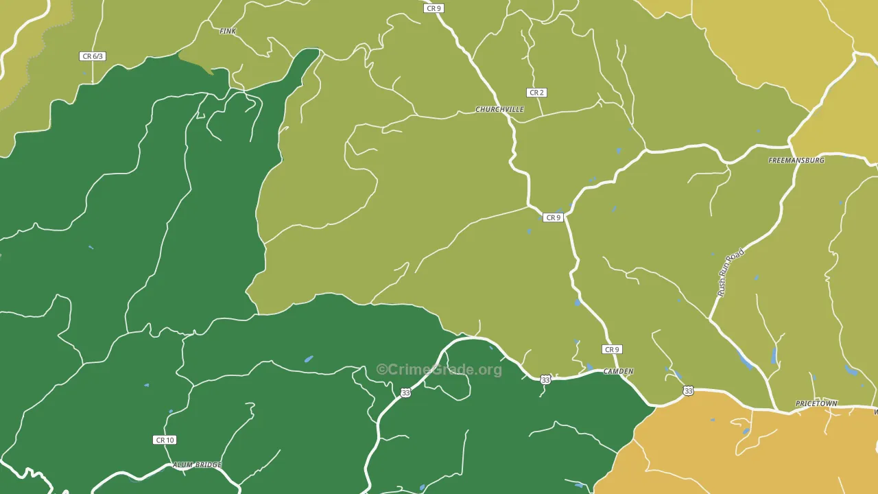 26338, WV Map of Drug-Related Crime Rates