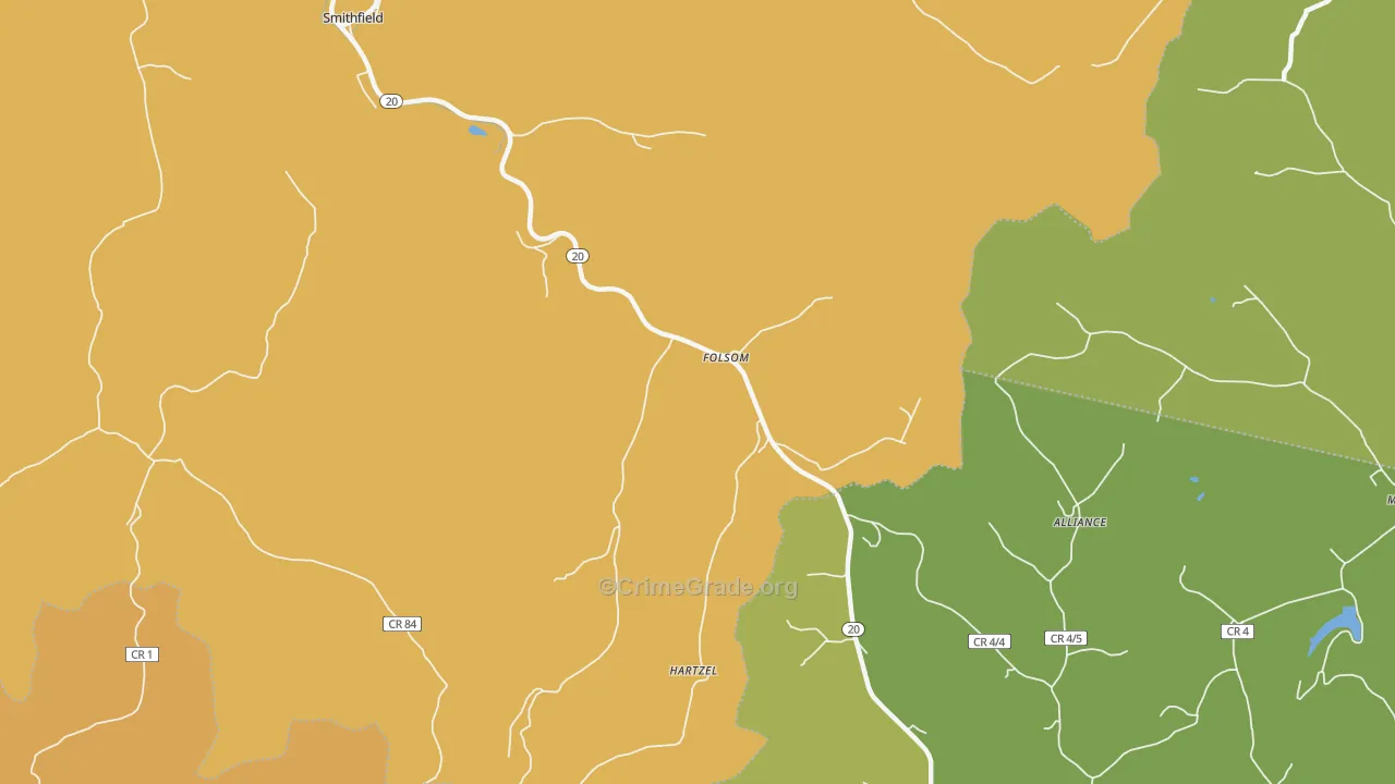 26348, WV Map of Drug-Related Crime Rates