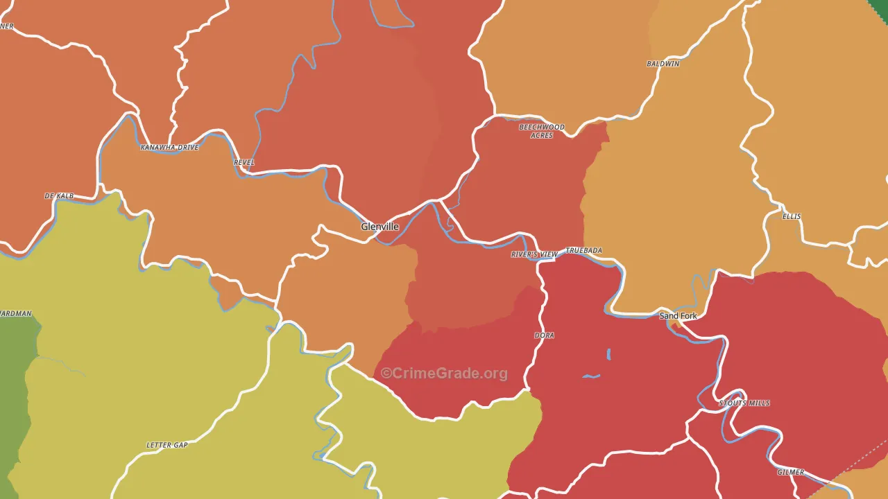 26351, WV Map of Drug-Related Crime Rates