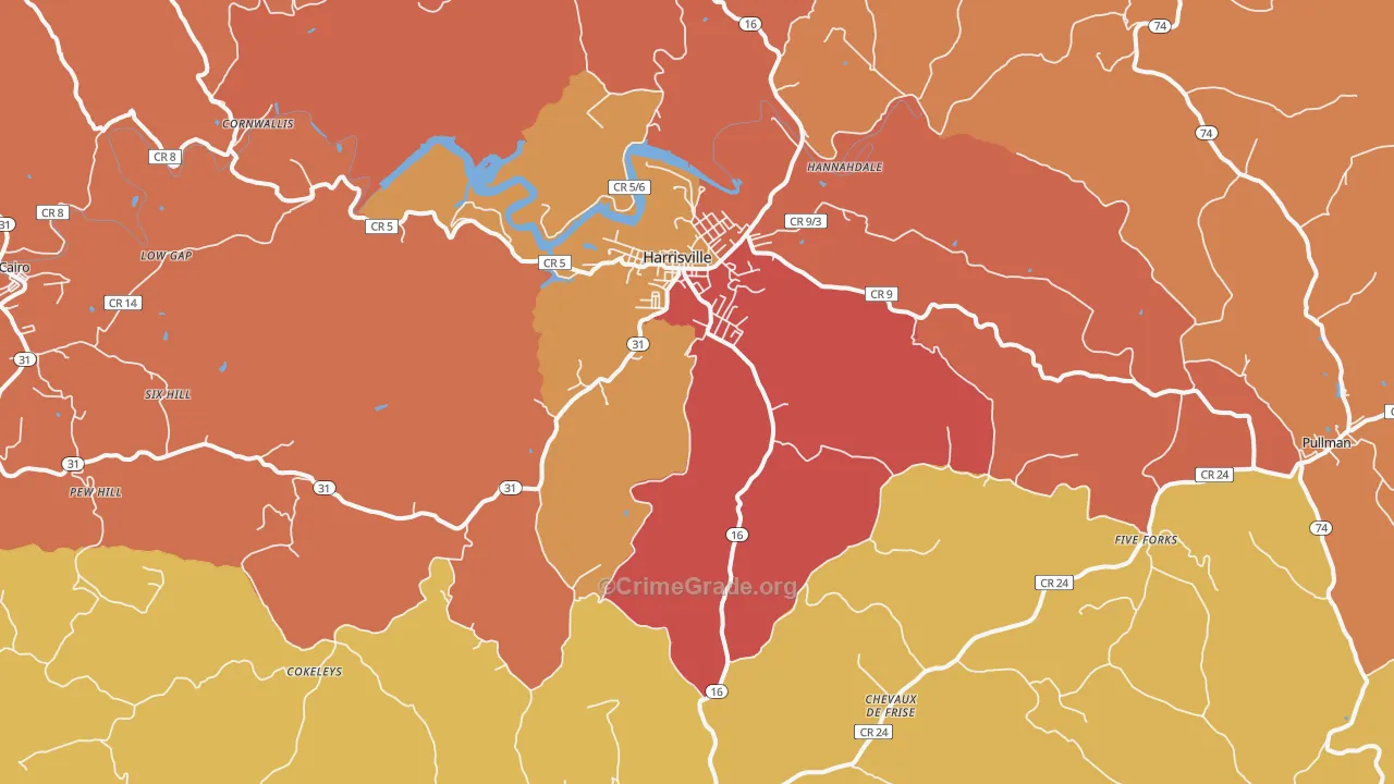 26362, WV Map of Drug-Related Crime Rates