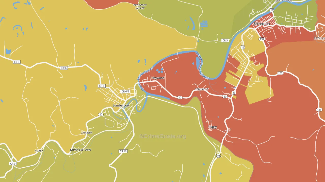 26366, WV Map of Drug-Related Crime Rates