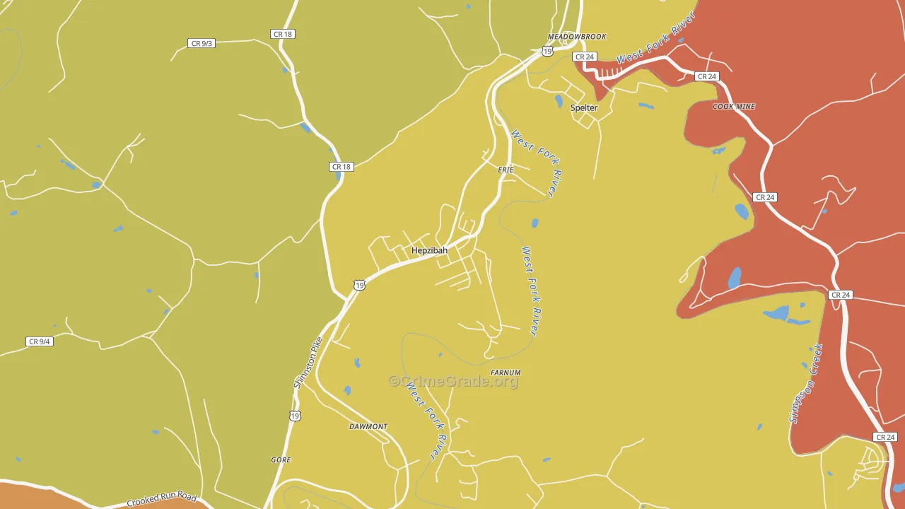 26369, WV Map of Drug-Related Crime Rates