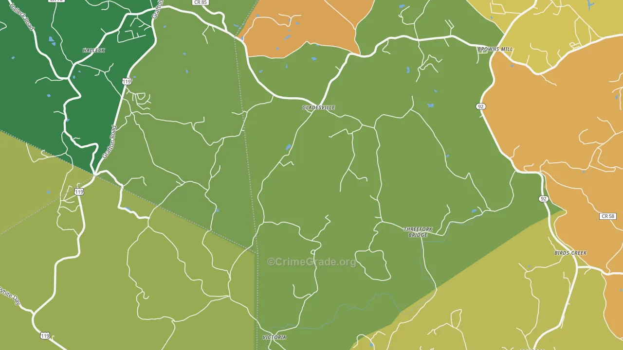 26374, WV Map of Drug-Related Crime Rates