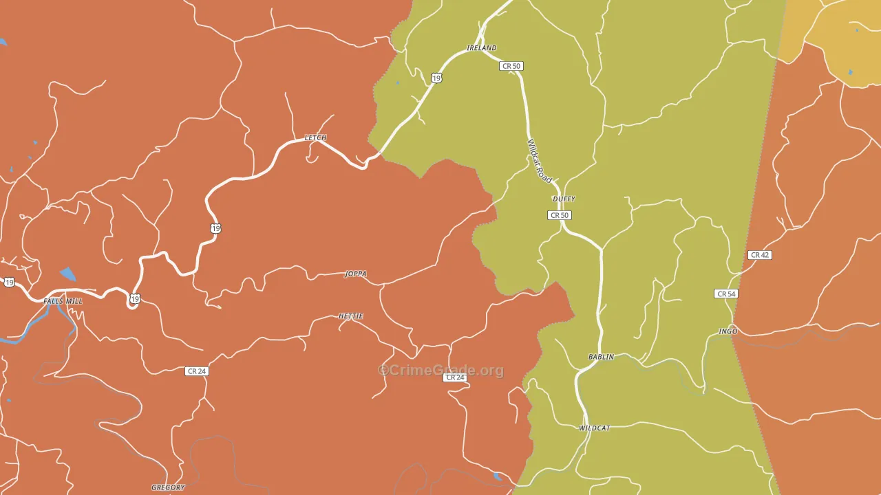26376, WV Map of Drug-Related Crime Rates