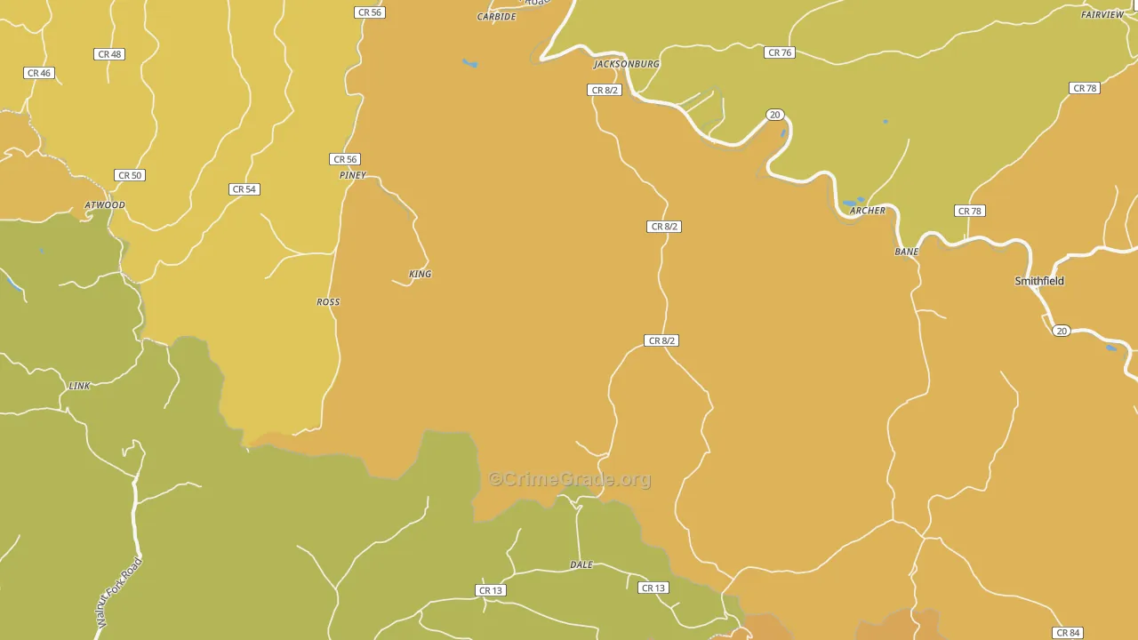 26377, WV Map of Drug-Related Crime Rates