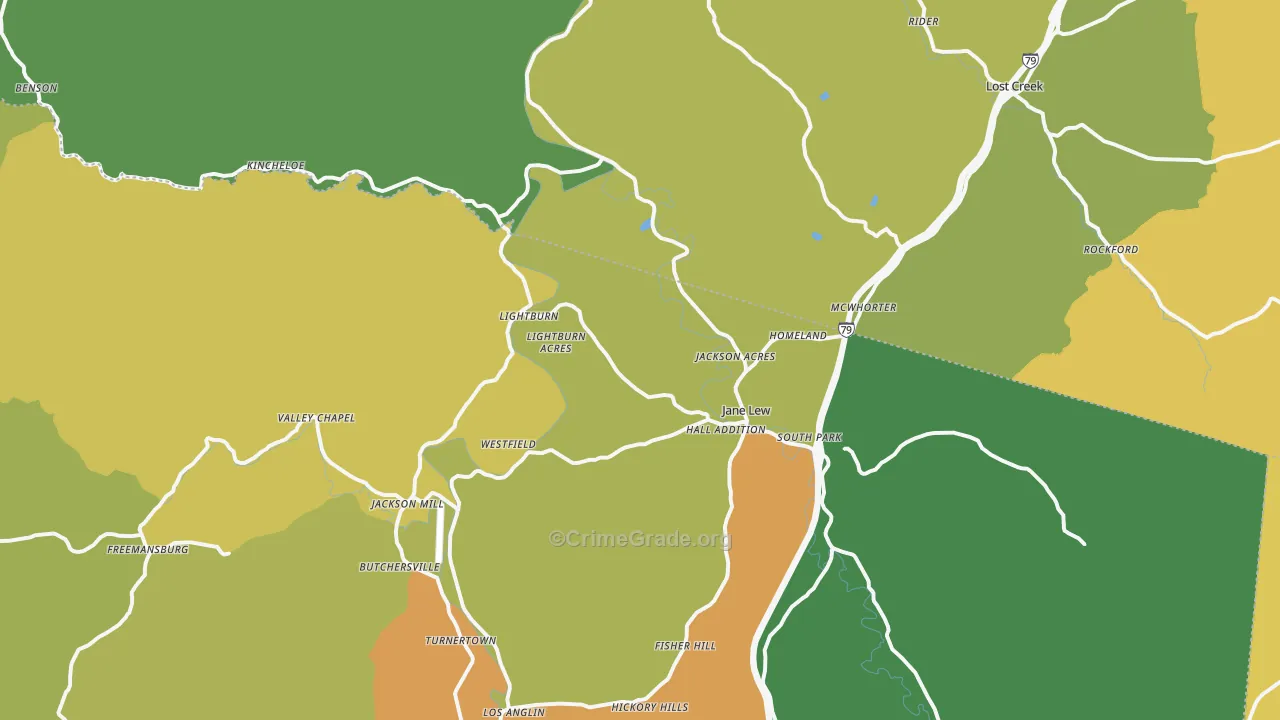 26378, WV Map of Drug-Related Crime Rates