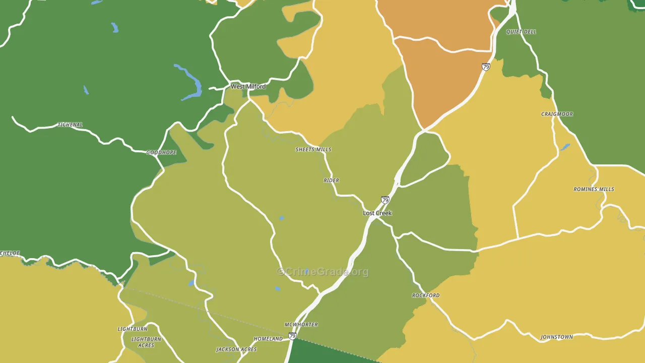 26385, WV Map of Drug-Related Crime Rates