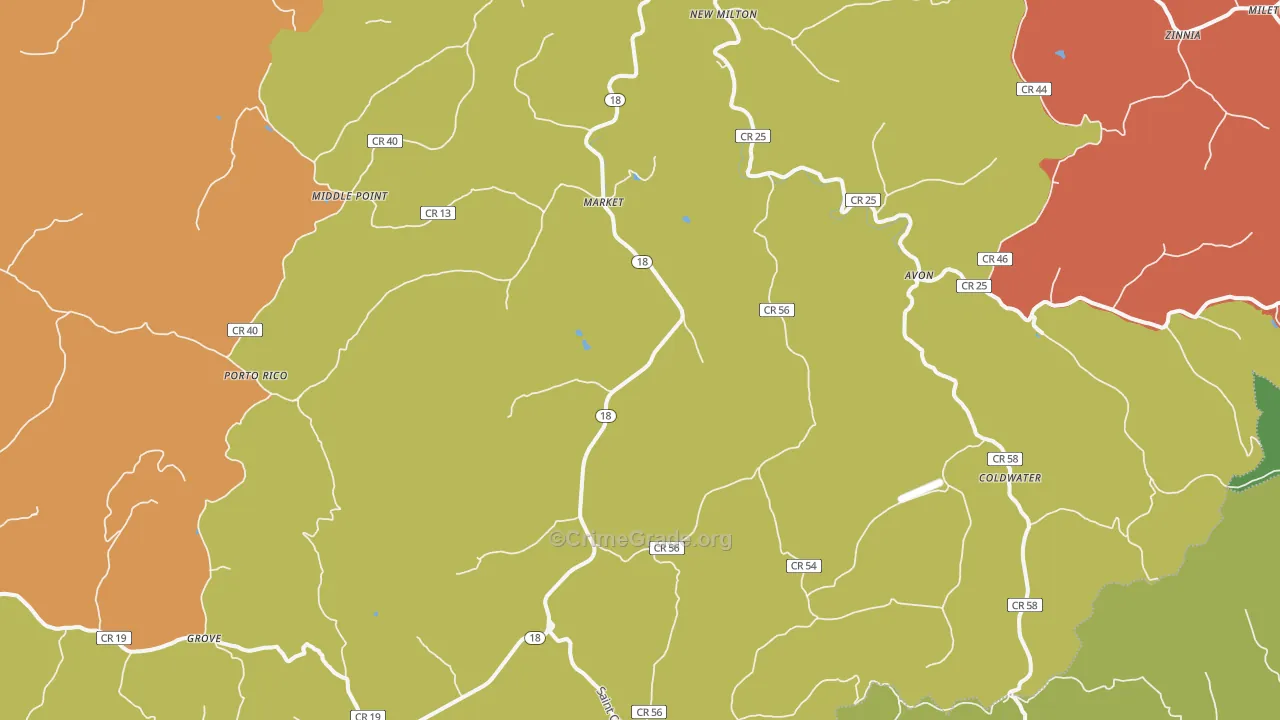 26411, WV Map of Drug-Related Crime Rates